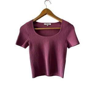 Madewell Ottoman ribbed crop tee in shaded pink XS